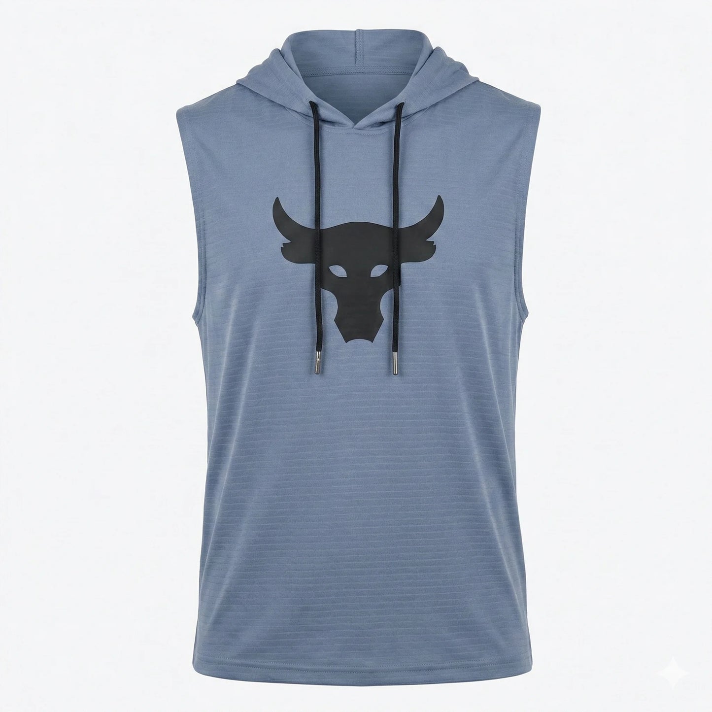 UNDER ARMOUR Stormy Teal Athletic Fit Sleeveless Hoodie with Iconic Bull Graphic