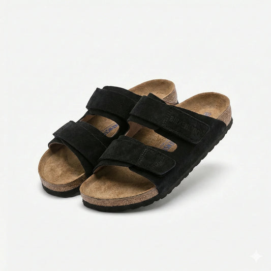 BIRKENSTOCK Obsidian Velvet Classic Suede Arizona Sandals