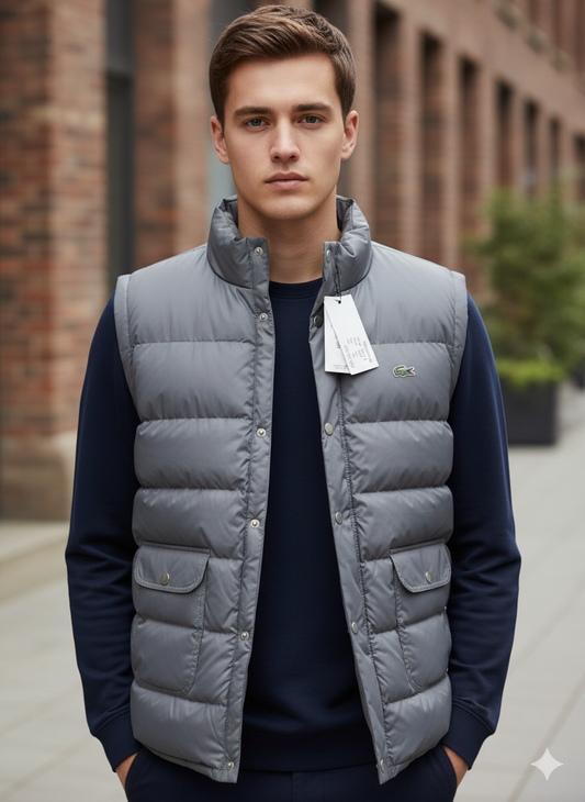 LACOSTE Silver Mist Urban Fit Lightweight Puffer Vest