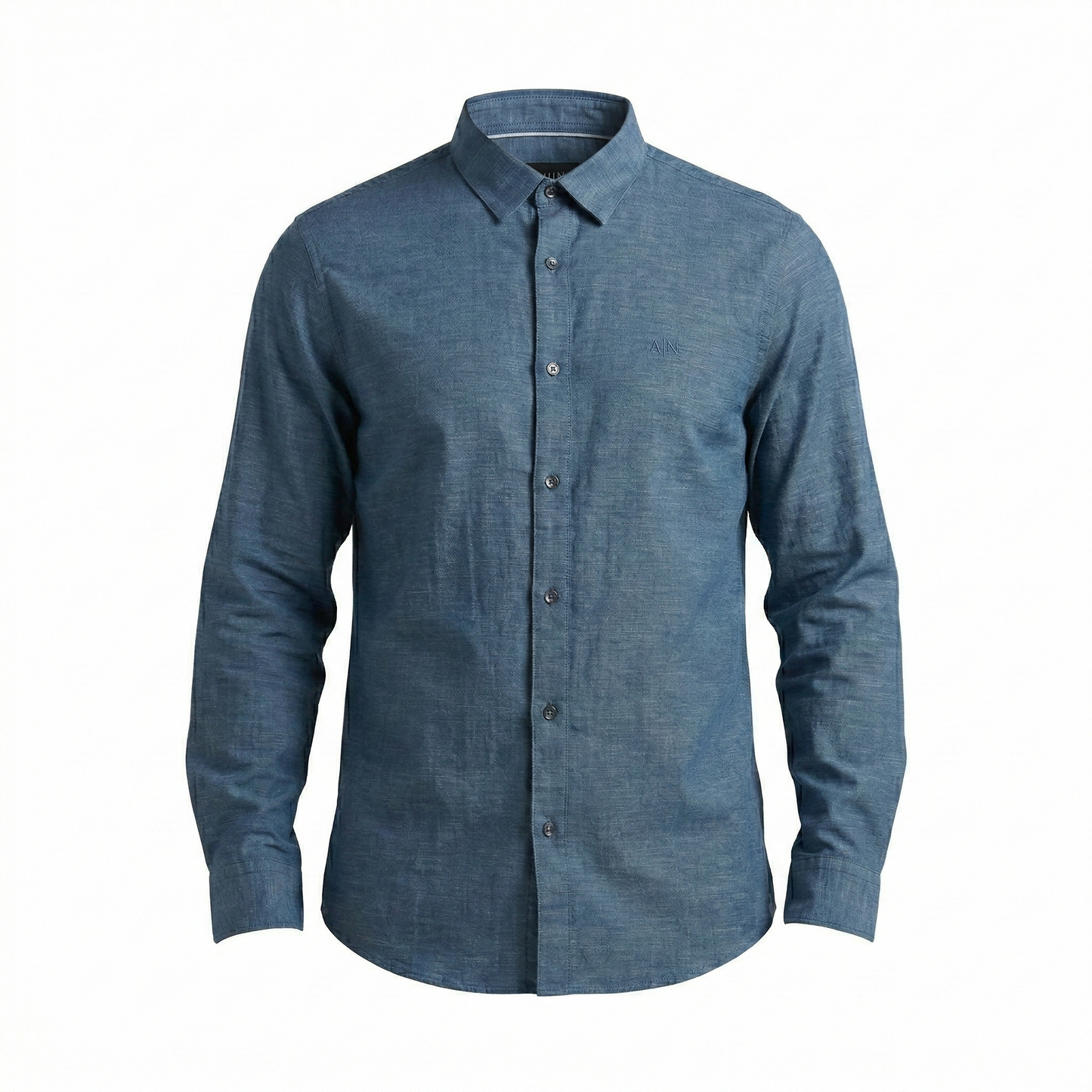 A|X Oceanic Teal Classic Fit Long Sleeve Linen Button-Up Shirt