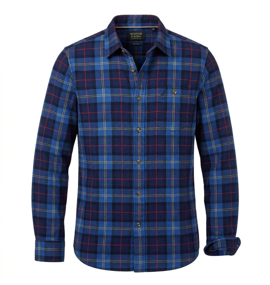 NAUTICA Oceanic Teal Tailored Fit Long Sleeve Flannel Shirt