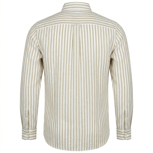 TOMMY HILFIGER Regular Fit Full Sleeve Linen Stripe Shirt in Soft Yellow