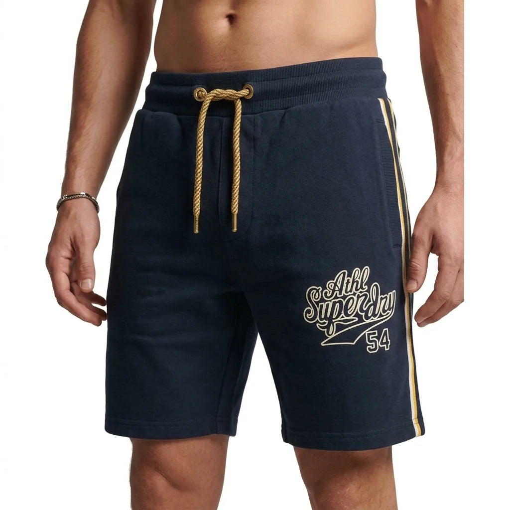 SUPERDRY Twilight Indigo Athletic Fit Vintage Logo Shorts