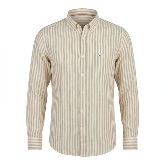 TOMMY HILFIGER Regular Fit Full Sleeve Linen Stripe Shirt