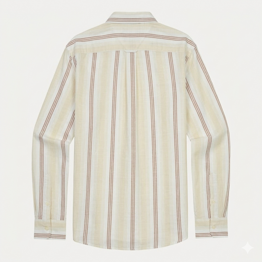 TOMMY HILFIGER Serene Pearl Tailored Fit Long Sleeve Striped Button-Up Shirt