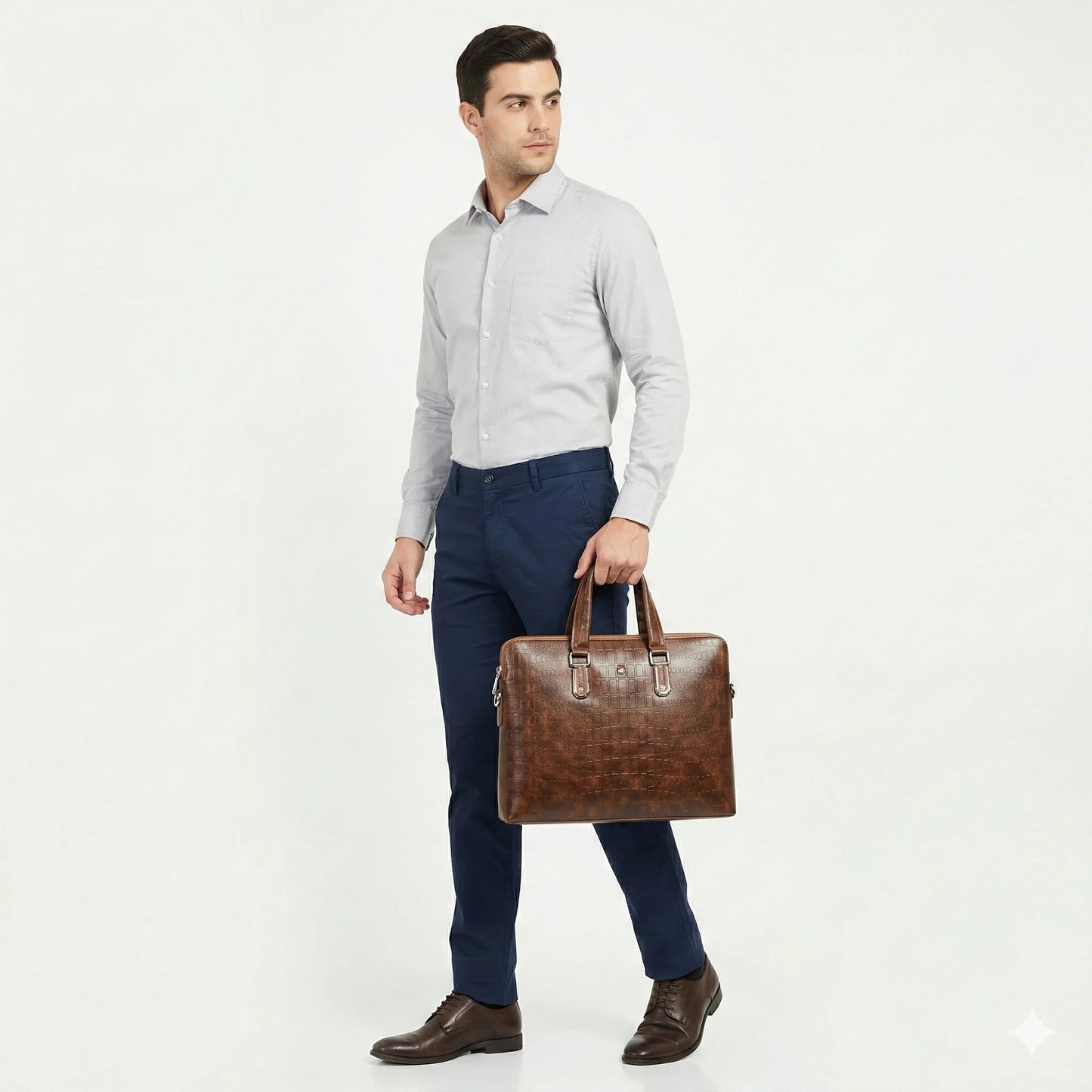MONTBLANC Rustic Chestnut Luxe Textured Briefcase