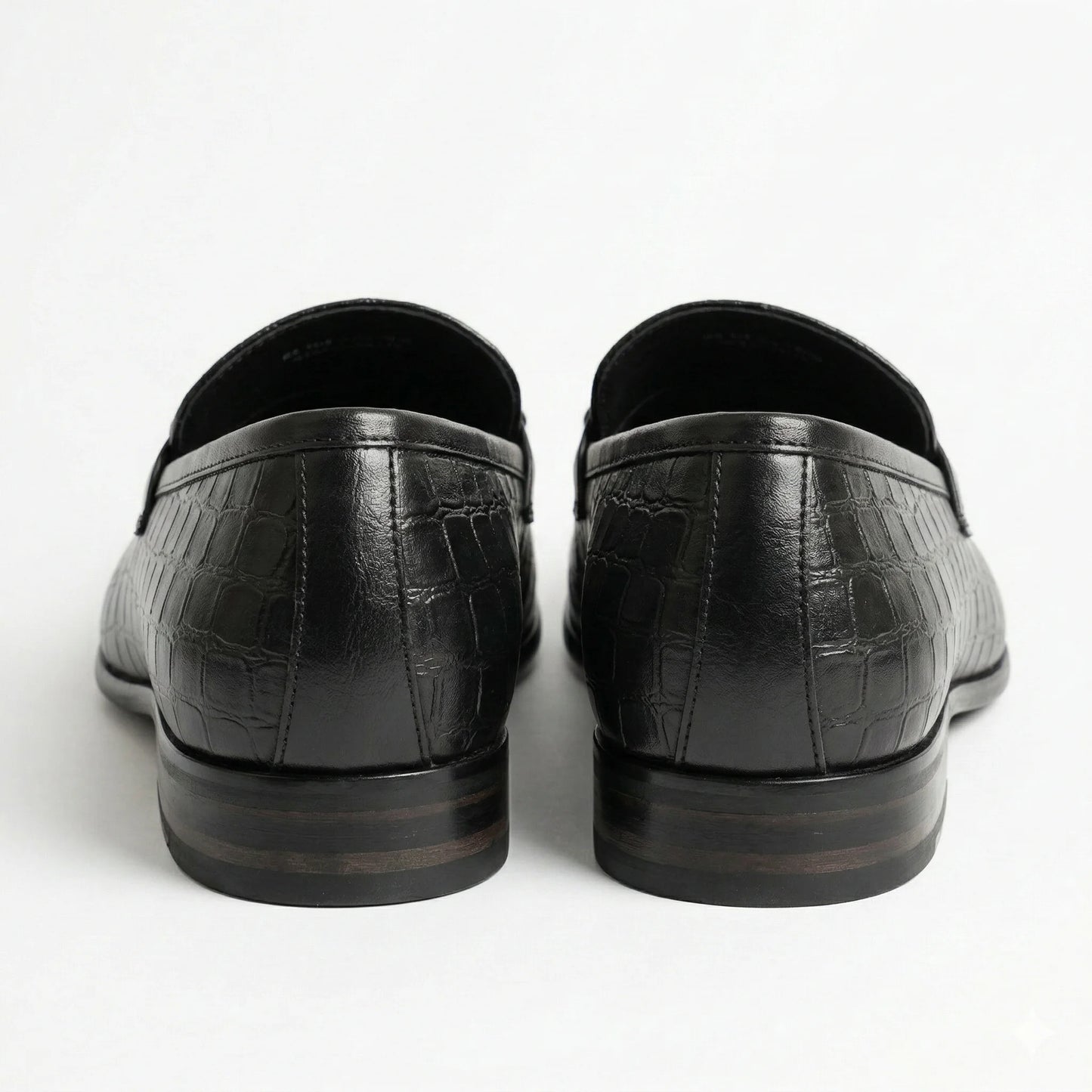 ROSSO BRUNELLO Obsidian Mirage Luxe Crocodile-Embossed Leather Loafers with Lavish Details