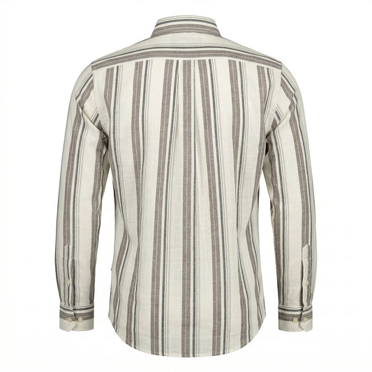 Brooks Brothers Regular Fit Stripe Full Sleeve Linen Shirt