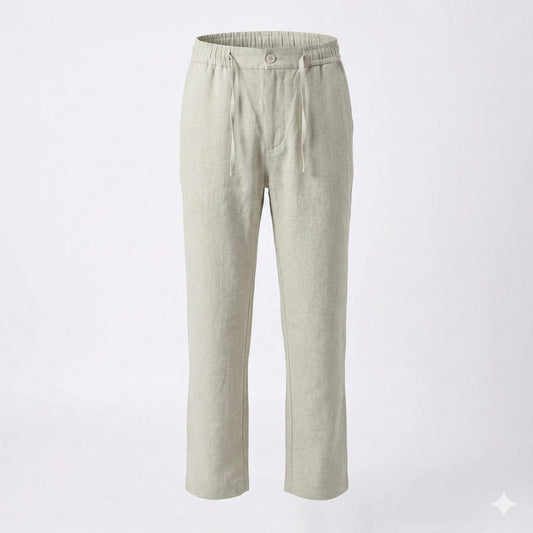 CALVIN KLEIN Whispering Sand Effortless Fit Linen Trousers