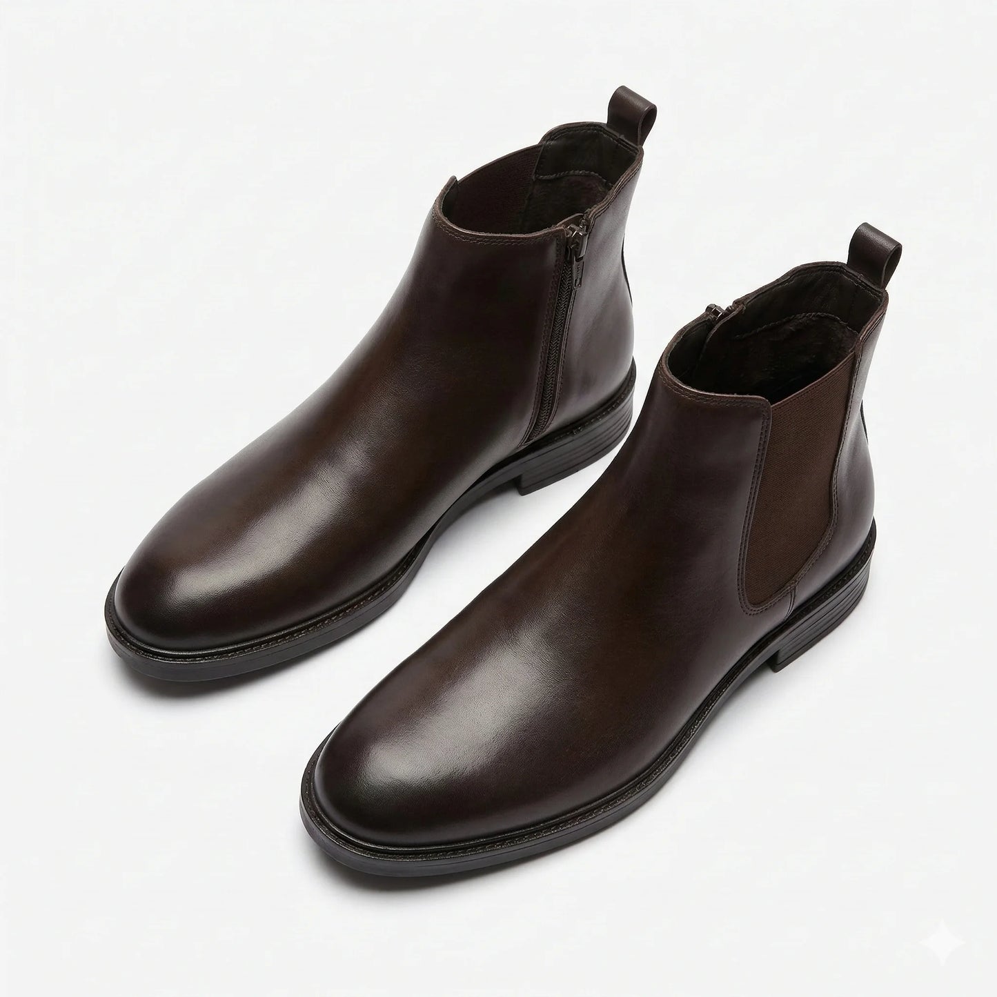 DIESEL Ember Espresso Refined Fit Luxe Leather Chelsea Boots