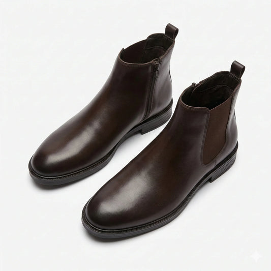 DIESEL Ember Espresso Refined Fit Luxe Leather Chelsea Boots