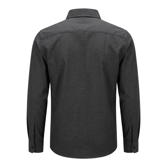 Loro Piana Regular Fit Full Sleeve Linen Black Shirt