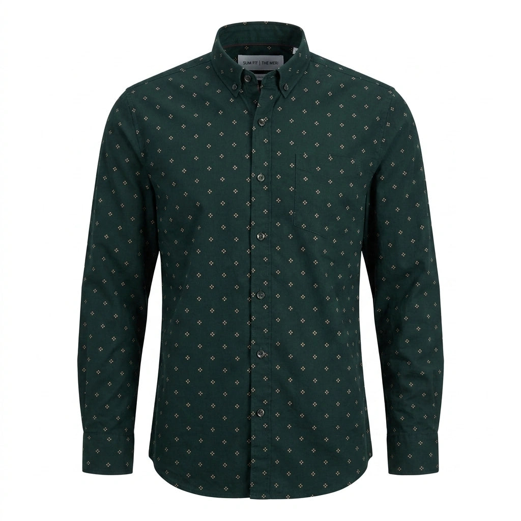 CALVIN KLEIN JEANS Opulent Emerald Slim Fit Long Sleeve Shirt