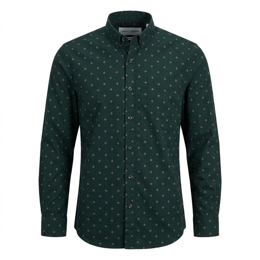 CALVIN KLEIN JEANS Opulent Emerald Slim Fit Long Sleeve Shirt