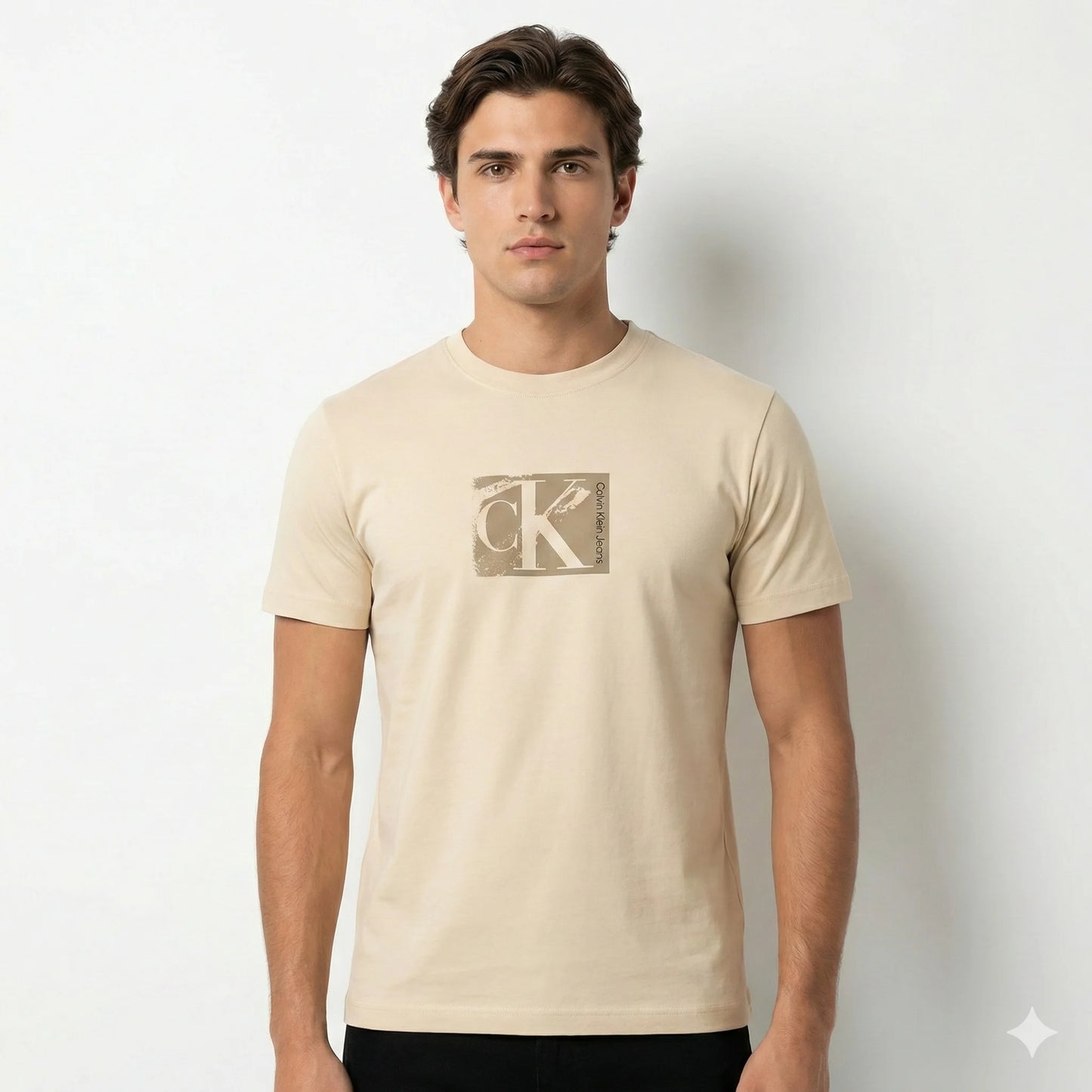 CALVIN KLEIN Dune Beige Effortless Fit Short Sleeve Graphic T-Shirt