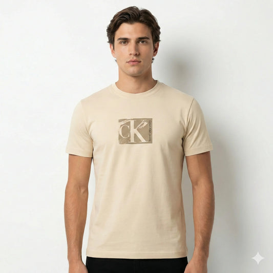 CALVIN KLEIN Dune Beige Effortless Fit Short Sleeve Graphic T-Shirt