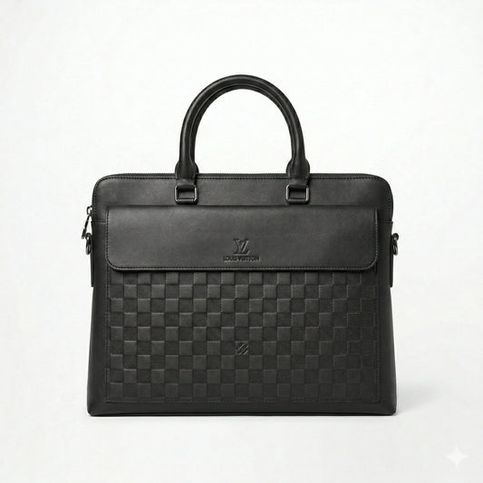 LOUIS VUITTON Obsidian Luxe Refined Structured Business Tote