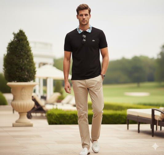 LACOSTE Deep Ocean Luxe Fit Short Sleeve Piqué Polo Shirt