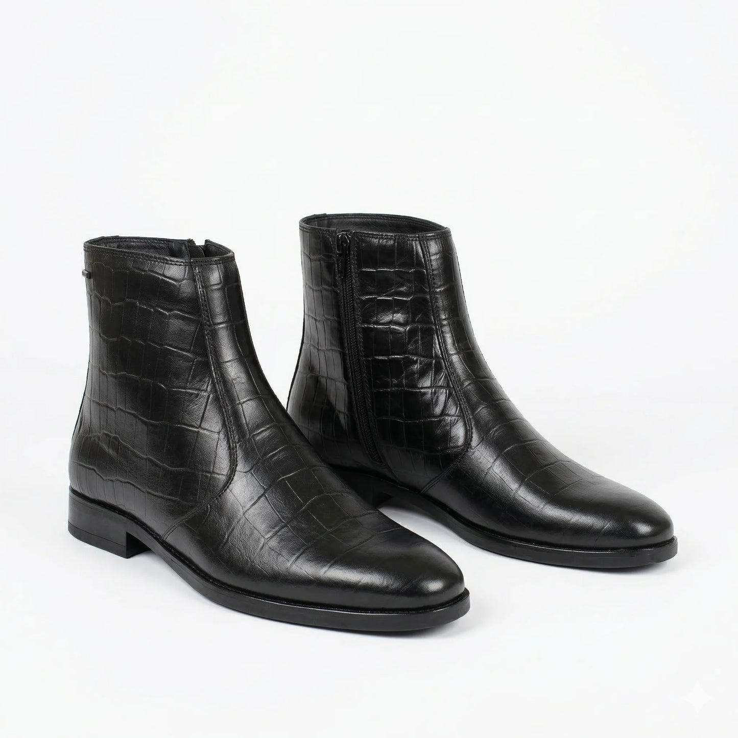 COACH Obsidian Glint Luxe Crocodile-Embossed Chelsea Boots