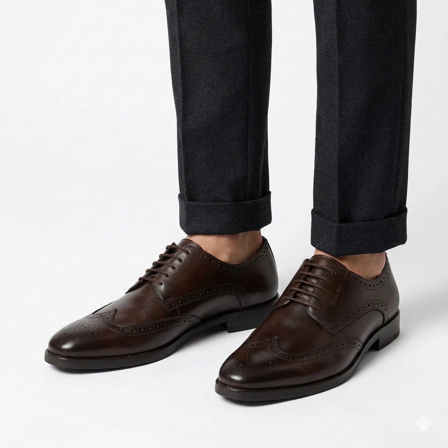 COACH Rustic Mahogany Elevated Fit Brogue Dress Shoes