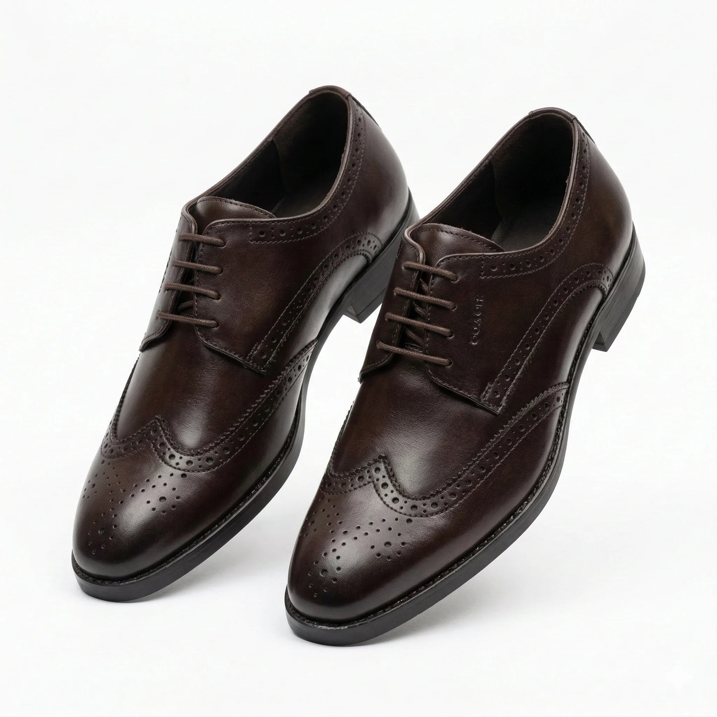 COACH Rustic Mahogany Elevated Fit Brogue Dress Shoes