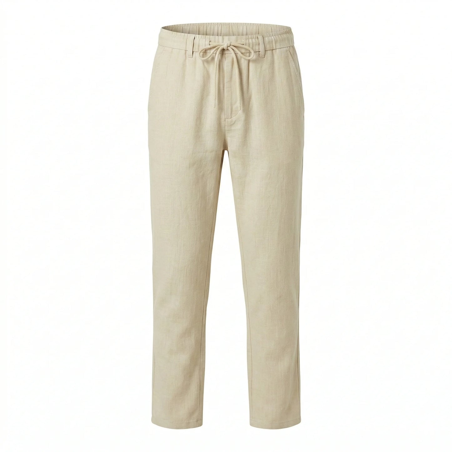 LACOSTE Tranquil Sand Tailored Fit Linen Trousers