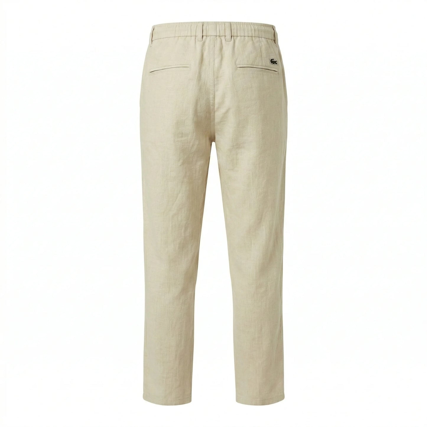 LACOSTE Tranquil Sand Tailored Fit Linen Trousers