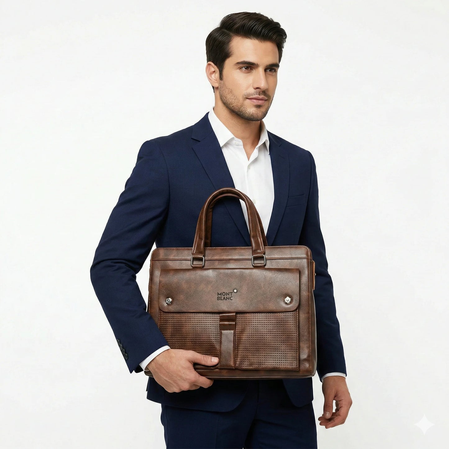 MONTBLANC Rustic Mahogany Luxe Leather Briefcase