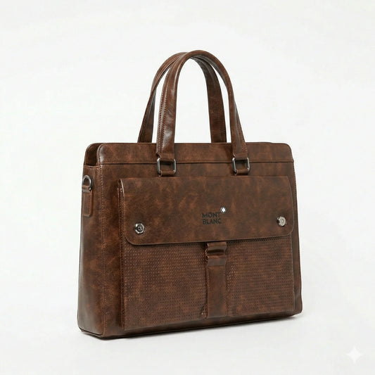 MONTBLANC Rustic Mahogany Luxe Leather Briefcase