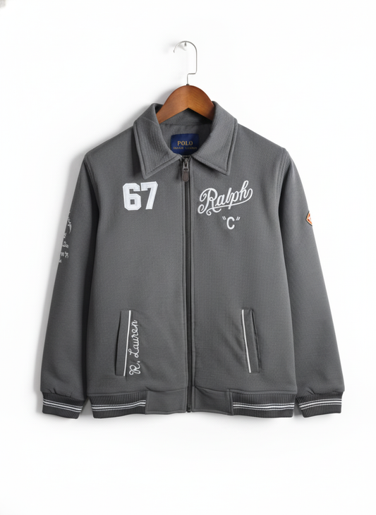 POLO RALPH LAUREN Urban Ash Slim Fit Embroidered Varsity Jacket