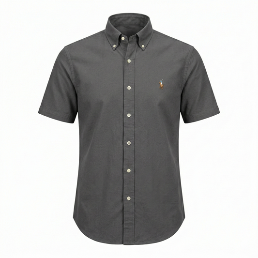 POLO RALPH LAUREN Twilight Ash Classic Fit Short Sleeve Linen Shirt