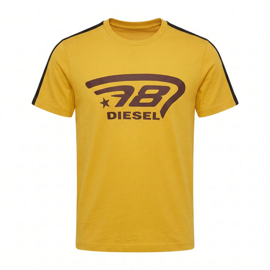 DIESEL Luminous Gold Tailored Fit Short Sleeve Cotton T-Shirt