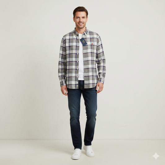 POLO RALPH LAUREN Enchanted Sage Custom Fit Plaid Button-Down Shirt