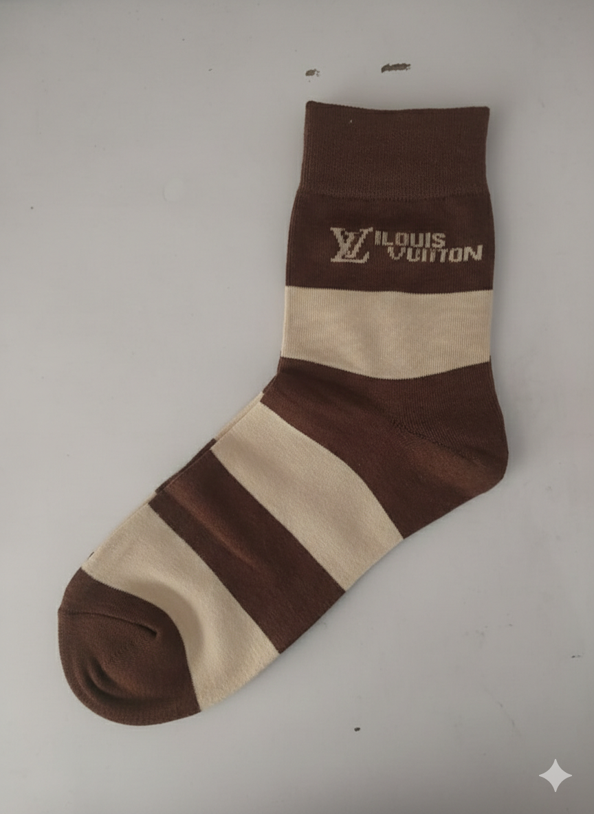 LOUIS VUITTON Ember Maple Luxe Stripe Ankle Socks