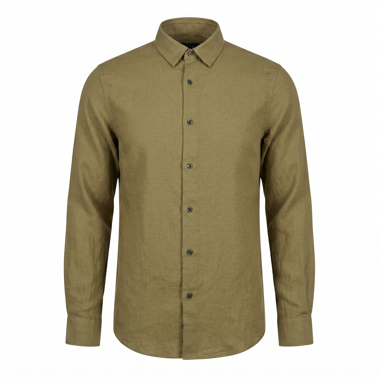 A|X Enchanted Olive Tailored Fit Long Sleeve Linen Shirt