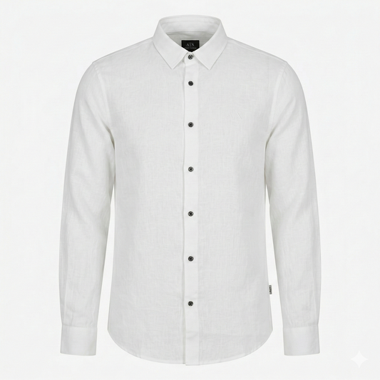 A|X Celestial Pearl Tailored Fit Long Sleeve Linen Shirt