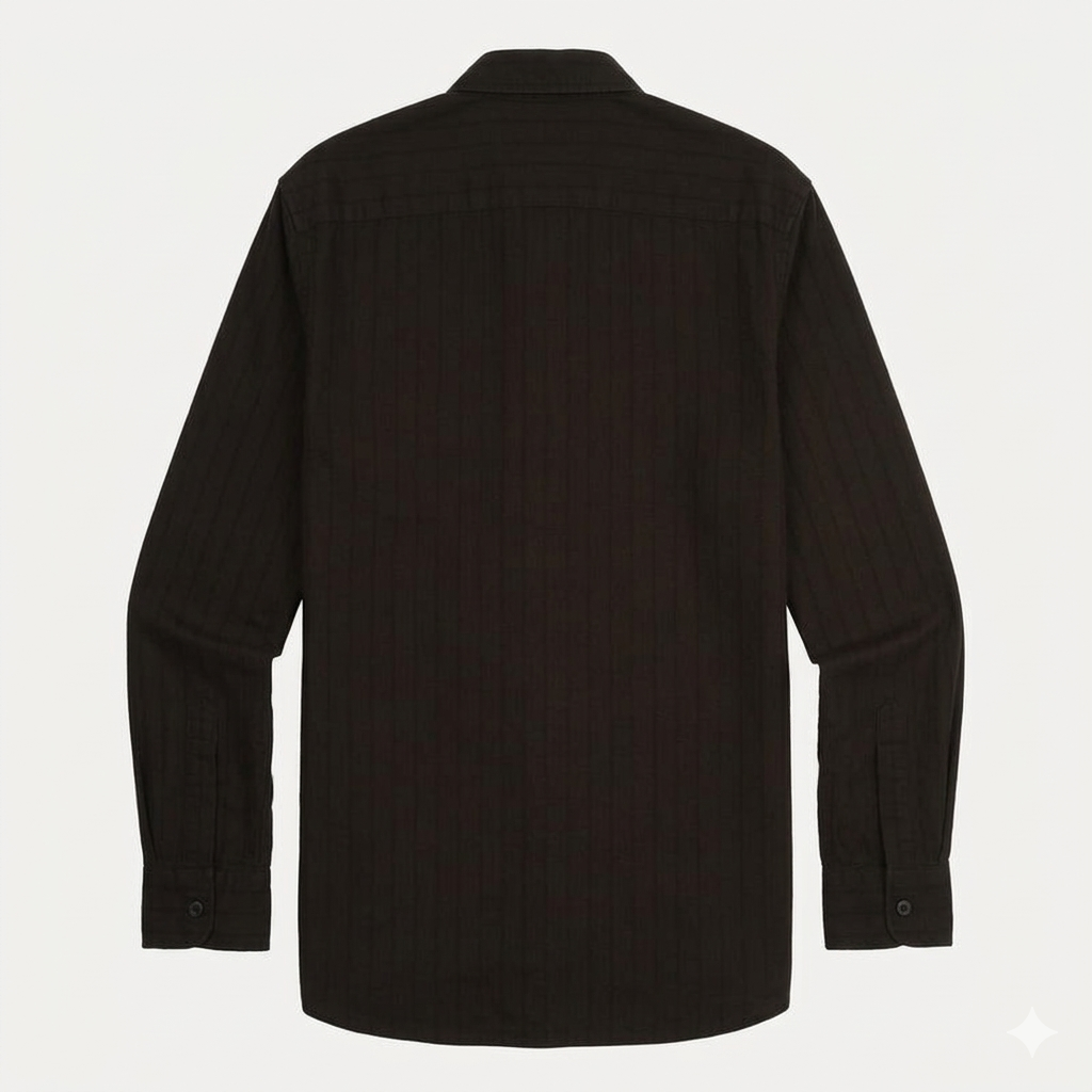 Lacoste Classic Fit Striped Button-Up Shirt In Deep Brown