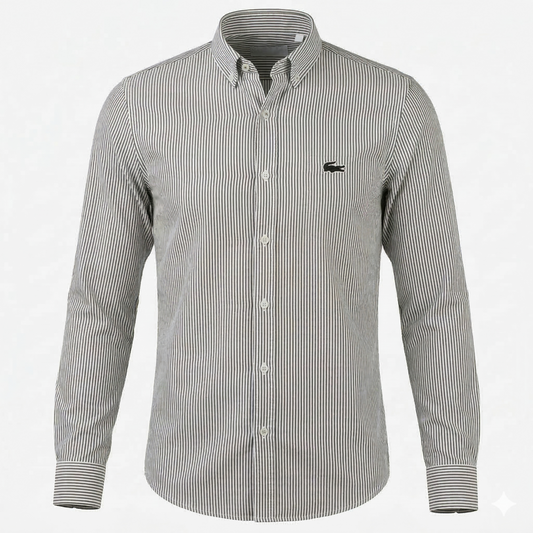 Lacoste Regular Fit Striped Button-Up Oxford Shirt