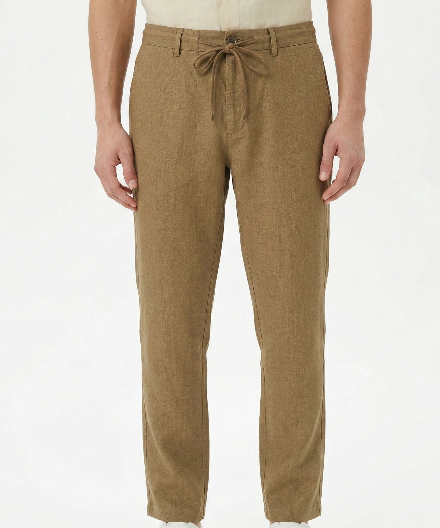 LACOSTE Enchanted Sage Tailored Fit Linen Trouser