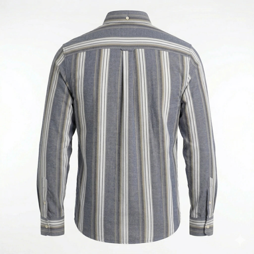 GANT Ethereal Indigo Tailored Fit Long Sleeve Striped Shirt