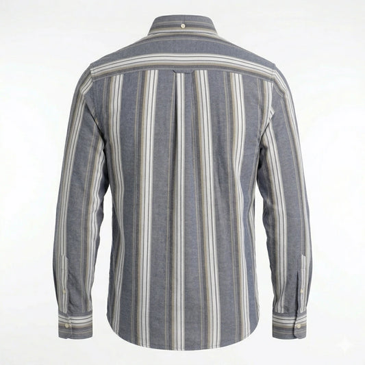 GANT Ethereal Indigo Tailored Fit Long Sleeve Striped Shirt