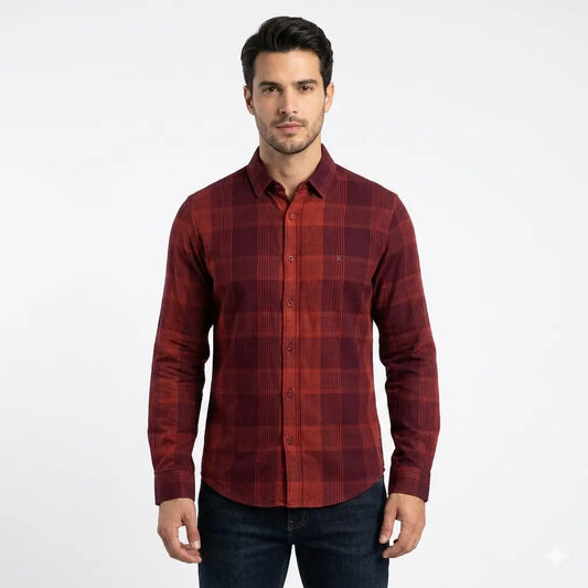 CALVIN KLEIN JEANS Ember Glow Tailored Fit Long Sleeve Flannel Shirt