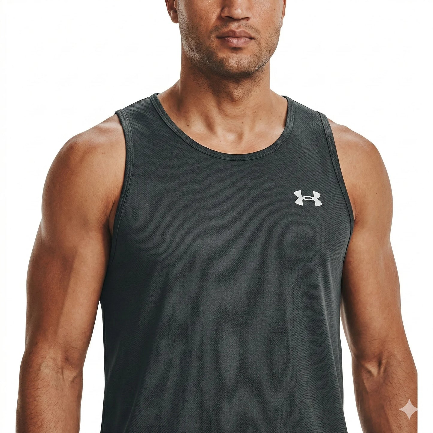 UNDER ARMOUR Celestial Slate Athletic Fit Sleeveless Training Tank Top