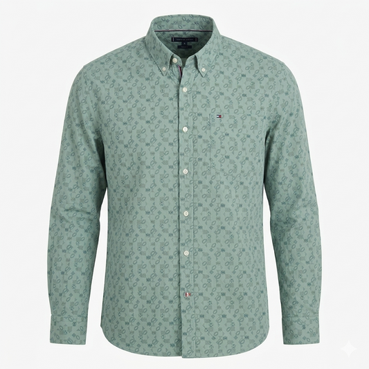 TOMMY HILFIGER Sage Fern Tailored Fit Long Sleeve Patterned Shirt