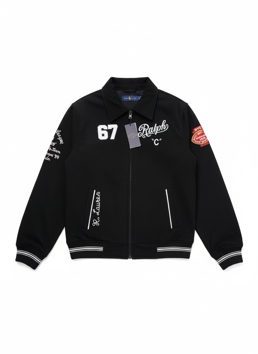 POLO RALPH LAUREN Enchanted Onyx Varsity Fit Embroidered Corduroy Jacket