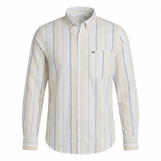 TOMMY HILFIGER Serene Sandstone Slim Fit Long Sleeve Button-Up Shirt