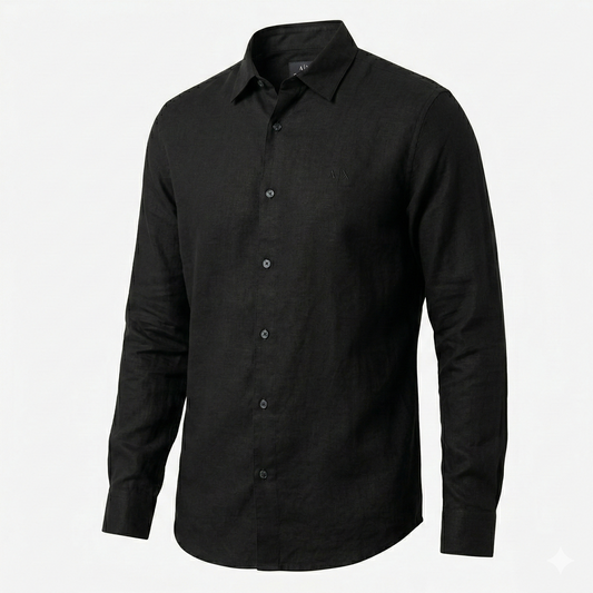 A|X Enchanted Onyx Classic Fit Long Sleeve Linen Shirt