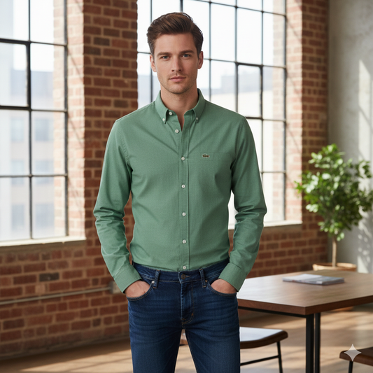 LACOSTE Serene Lagoon Classic Fit Long Sleeve Button-Down Shirt