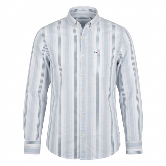 TOMMY HILFIGER Serene Aqua Tailored Fit Long Sleeve Button-Up Shirt