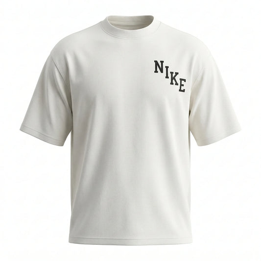 NIKE Whisper Beige Luxe Fit  Drop Shoulder Short Sleeve T-Shirt